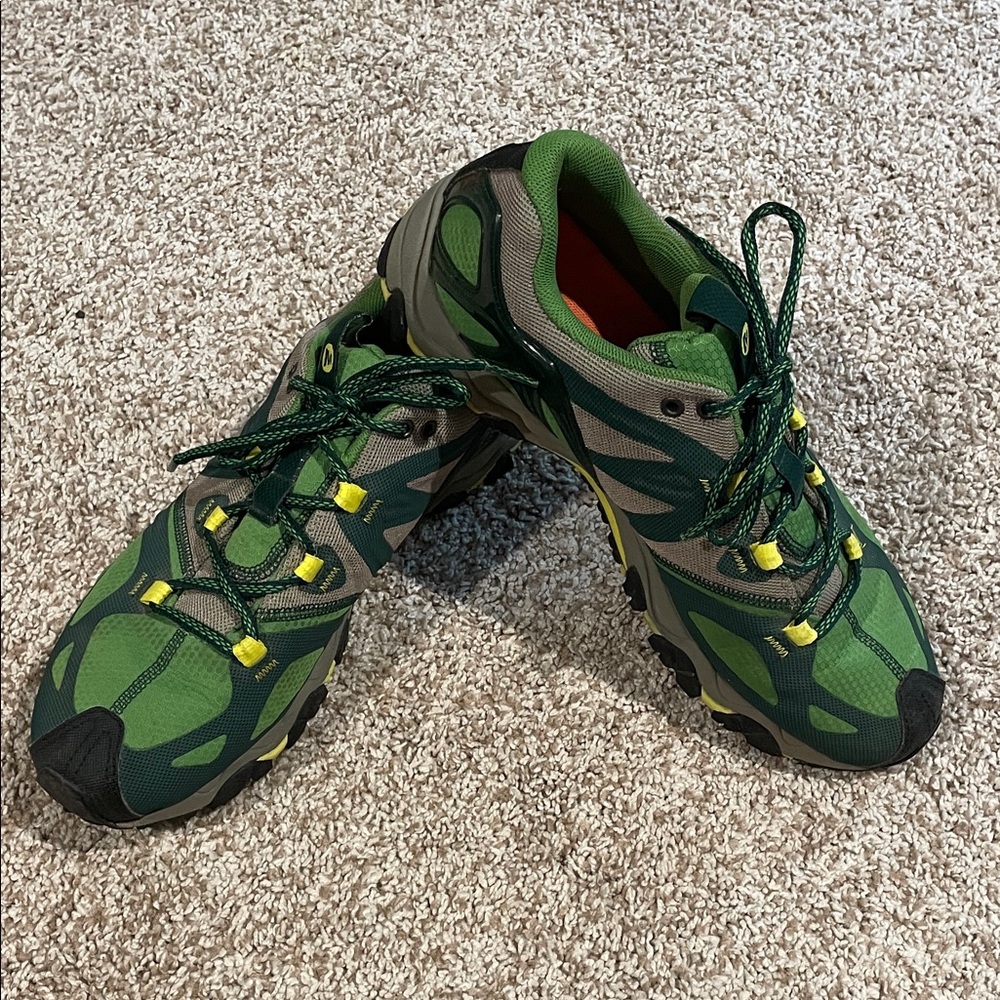 Merrell Green and Yellow Hiking/Trail Shoes, women’s 10.5